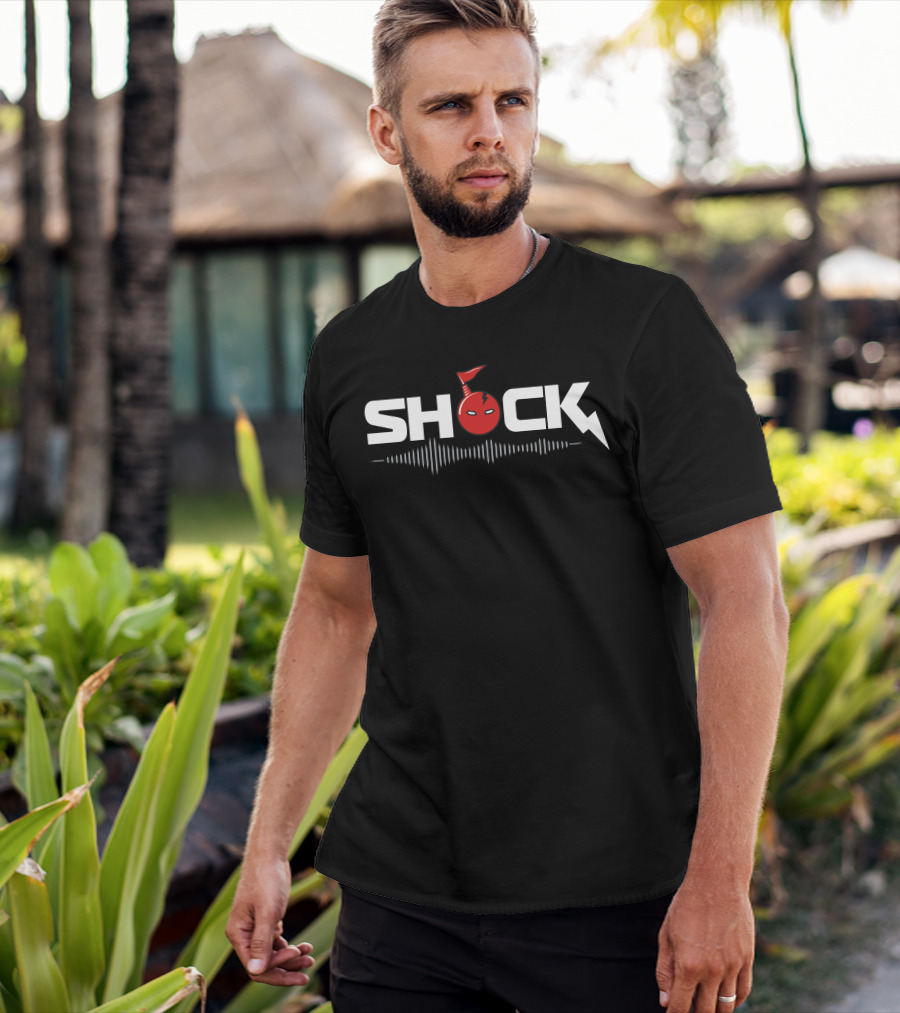 San Francisco Shock Sf Shock X O2 Blast Red Logo With Audio Wave T-Shirt