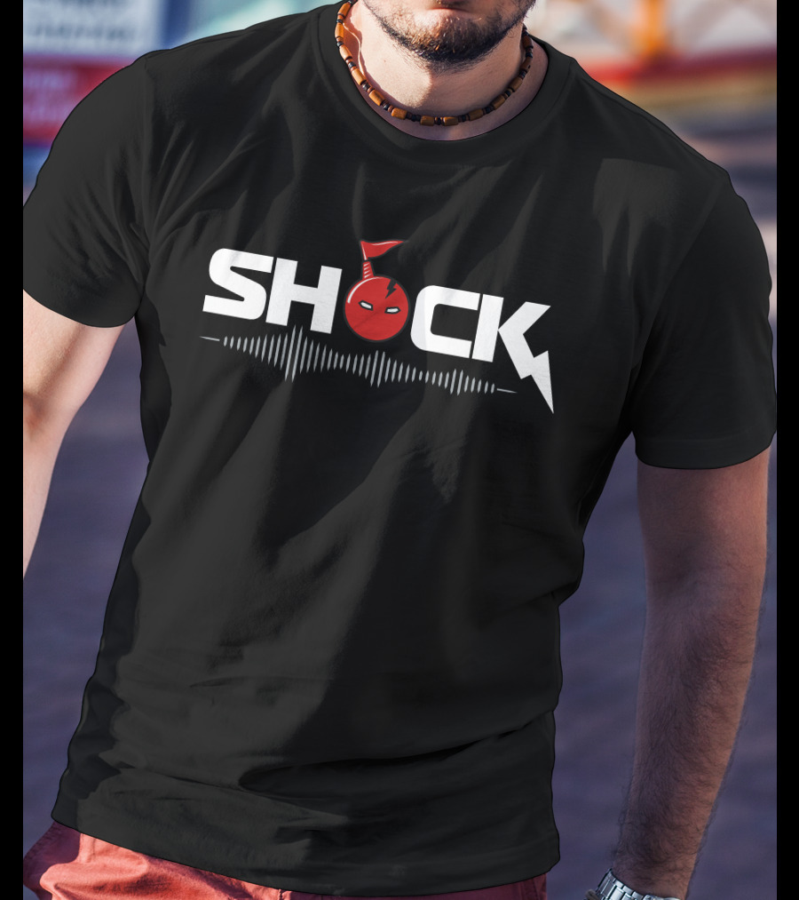 San Francisco Shock Sf Shock X O2 Blast Red Logo With Audio Wave T-Shirt