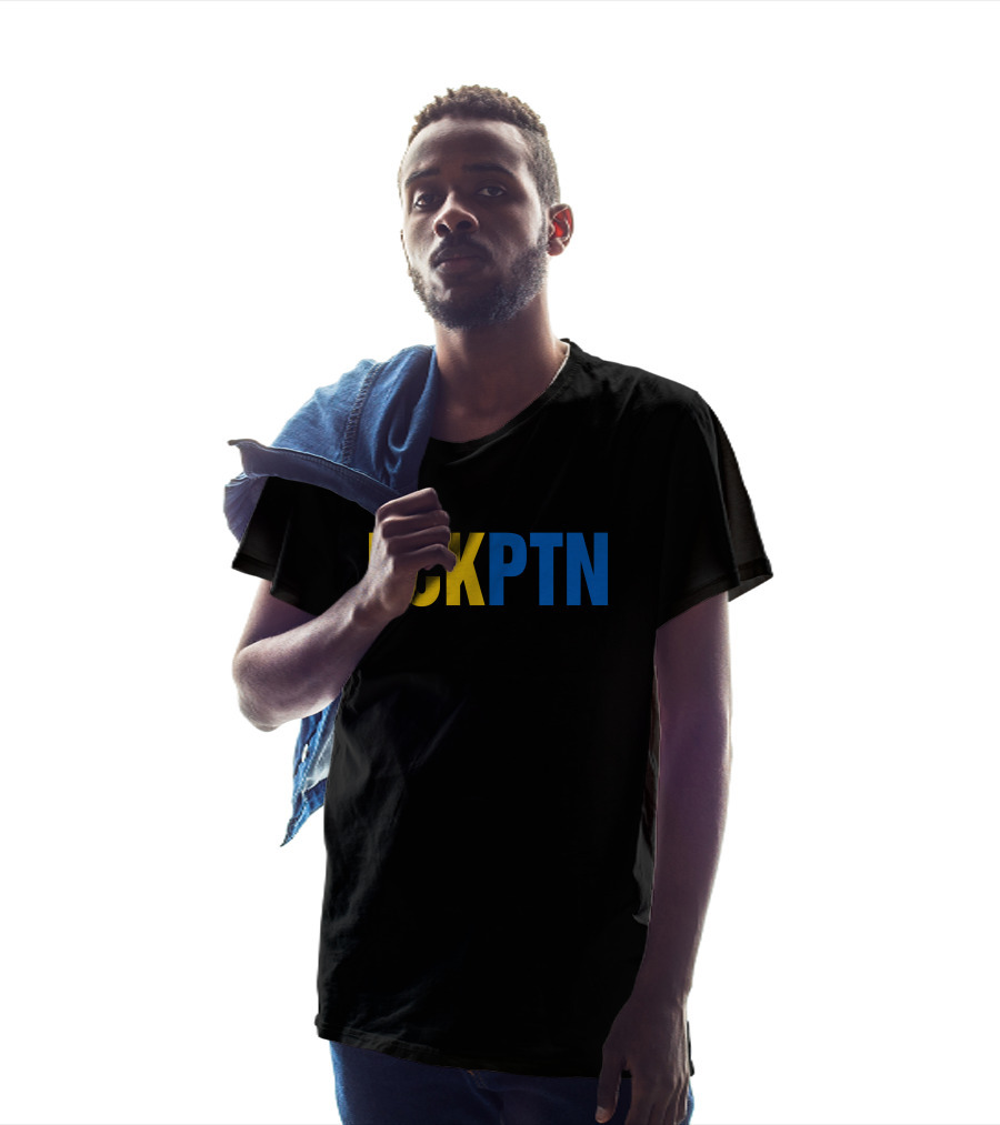 FCKPTN Yellow And Blue Bold Letters T-Shirt