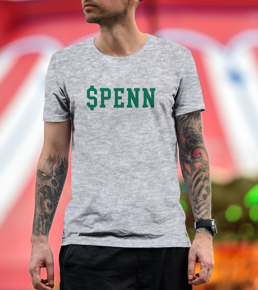 Mintzy $Penn Green Typography T-Shirt