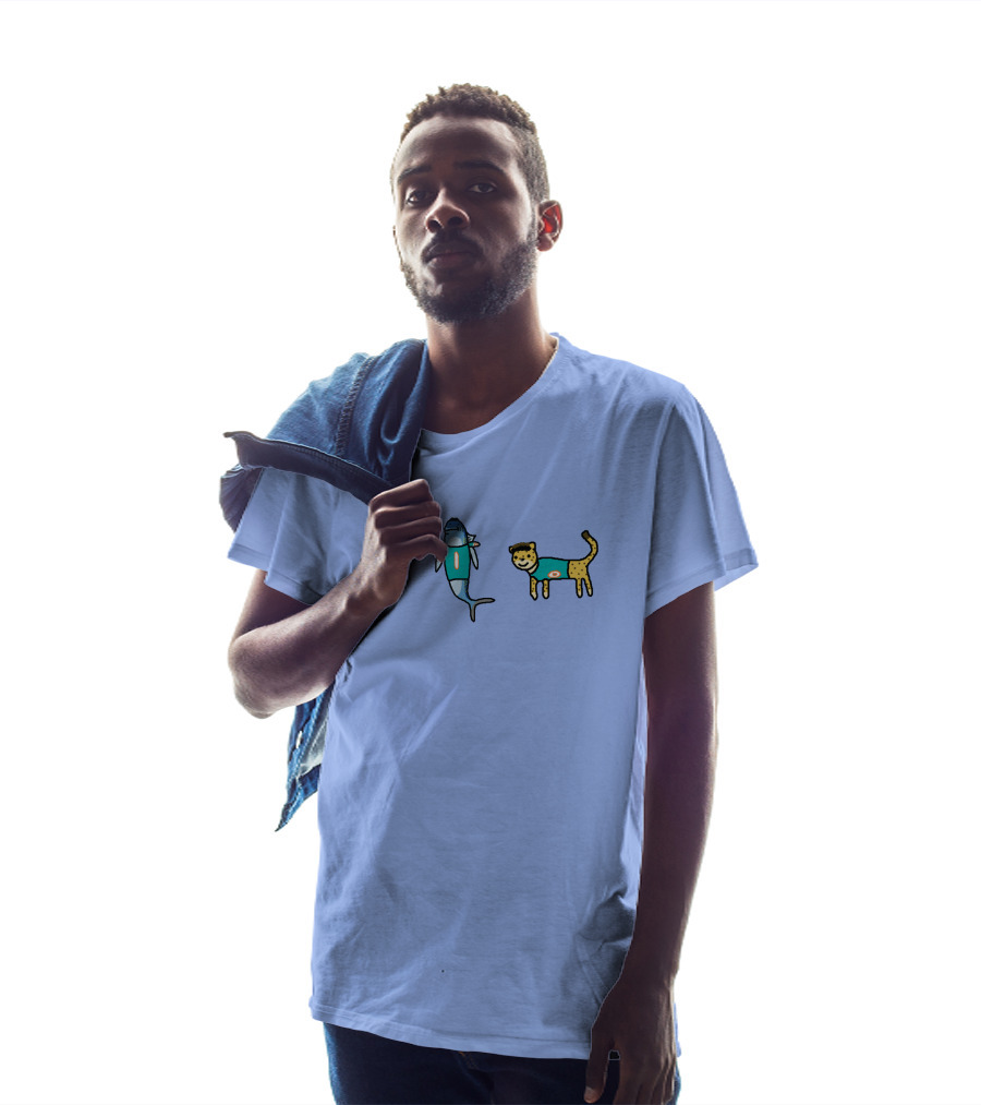 Waddle 17 Miami Dolphins Penguin Shark Cheetah Quirky Football Mascots T-Shirt