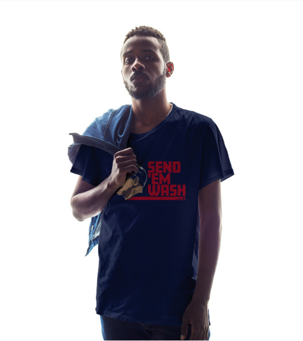 Ben Verlander Wearing Send 'Em Wash Ron Washington Flippin' Bats Podcast T-Shirt