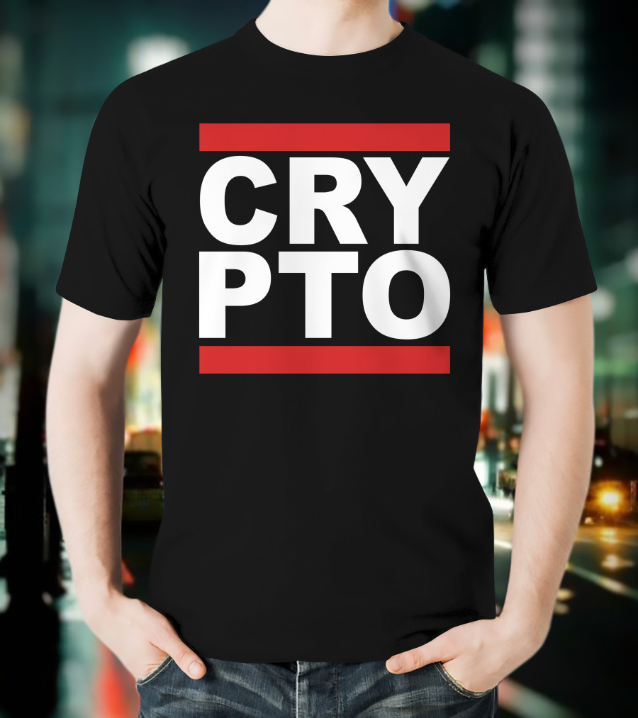 CRYPTO Bold Text Red Accents T-Shirt