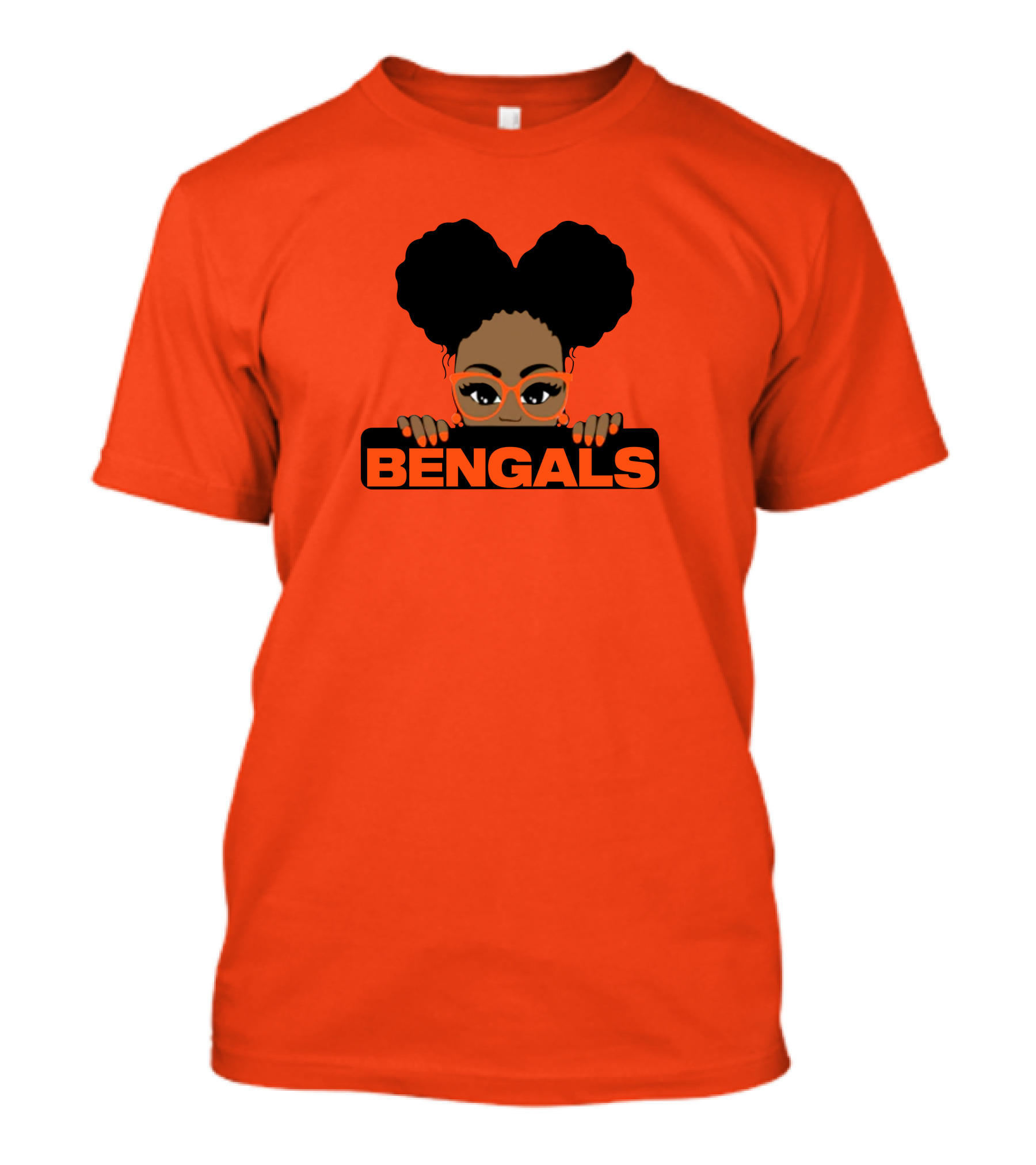 Rare Tagz Merch Bengals Girls Bengals Fanatic Afro T-Shirt
