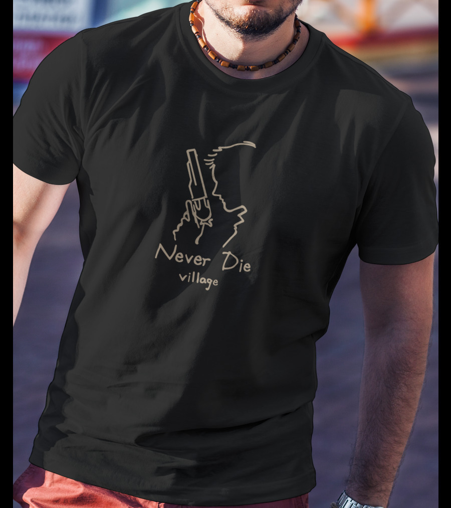 Never Die Village Gun Silhouette And Outline T-Shirt