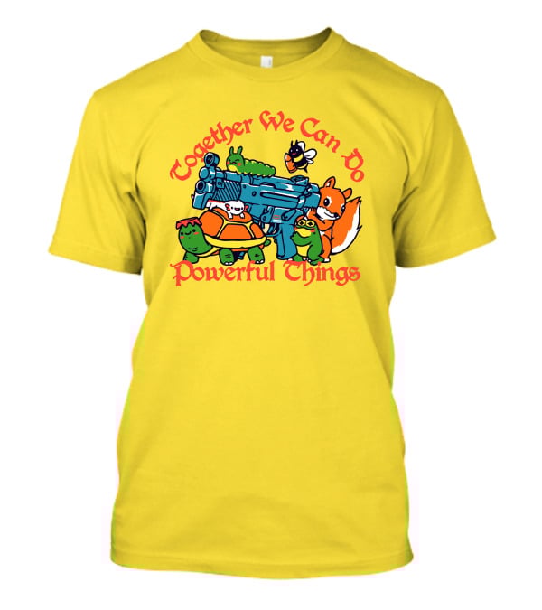 Together We Can Do Powerful Things Animals And Blue Water Gun T-Shirt