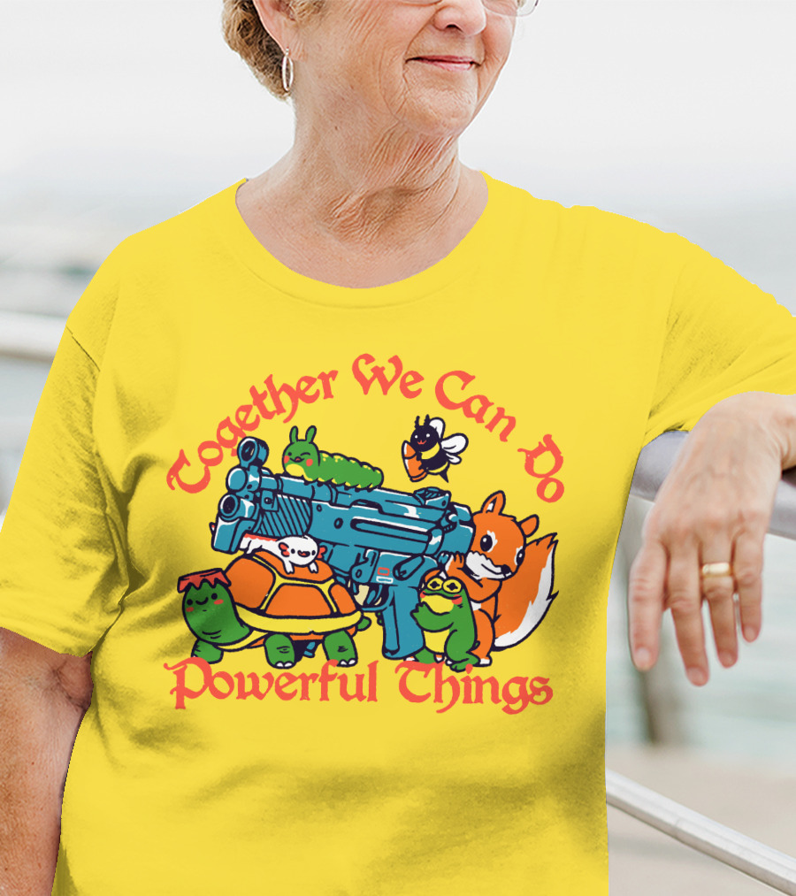 Together We Can Do Powerful Things Animals And Blue Water Gun T-Shirt
