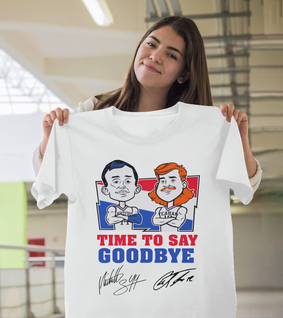 Mitch And Teahan Time To Say Goodbye Signatures And Cartoon Characters T-Shirt