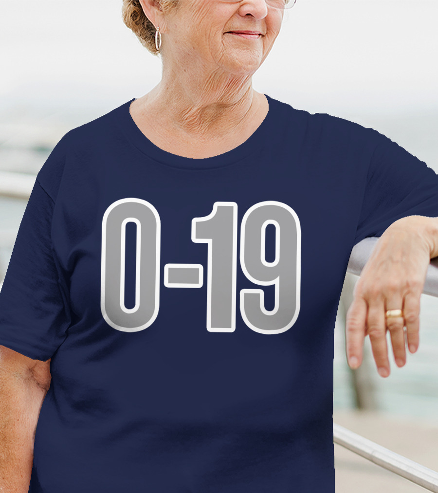 Casual Hoya Celebrate Georgetown's Record 0 19 Navy Blue T-Shirt