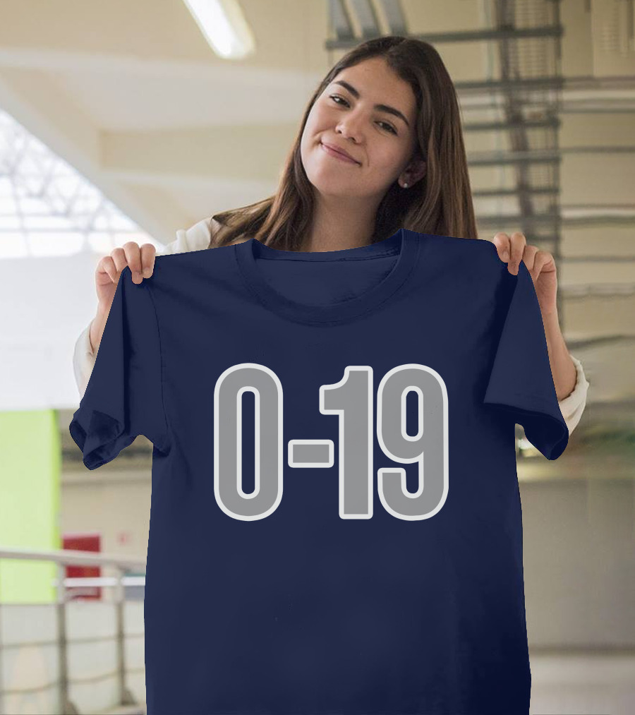 Casual Hoya Celebrate Georgetown's Record 0 19 Navy Blue T-Shirt