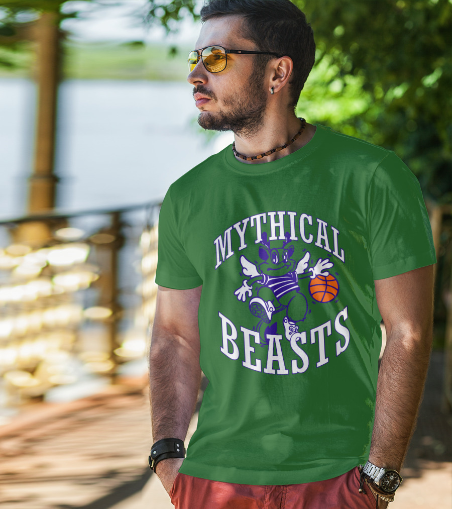 Mythical Beasts 90's B Ball Wings And Hoops T-Shirt