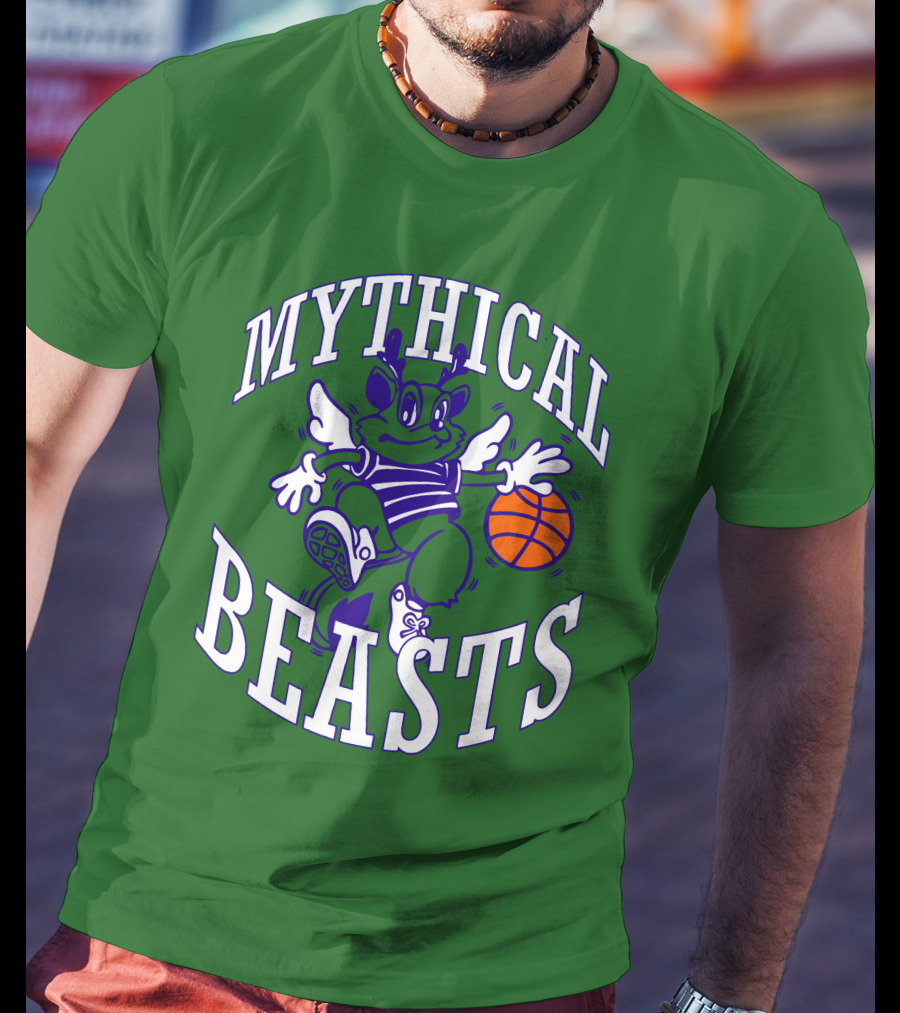 Mythical Beasts 90's B Ball Wings And Hoops T-Shirt