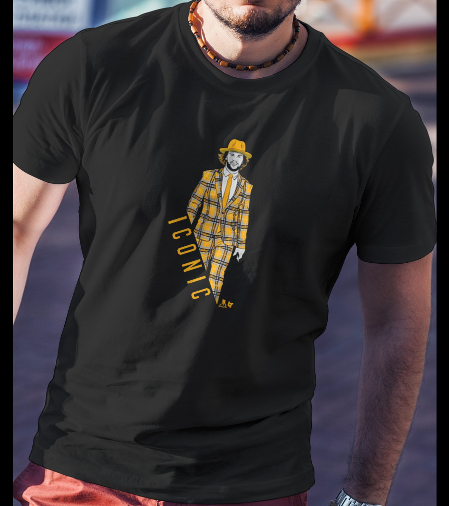 Bostonpro Shop David Pastrnak Iconic Plaid Suit T-Shirt