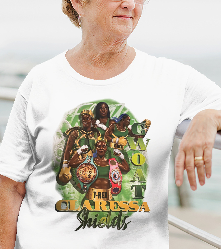 Claressa Shields GWOAT T-Rex Boxing Champion T-Shirt