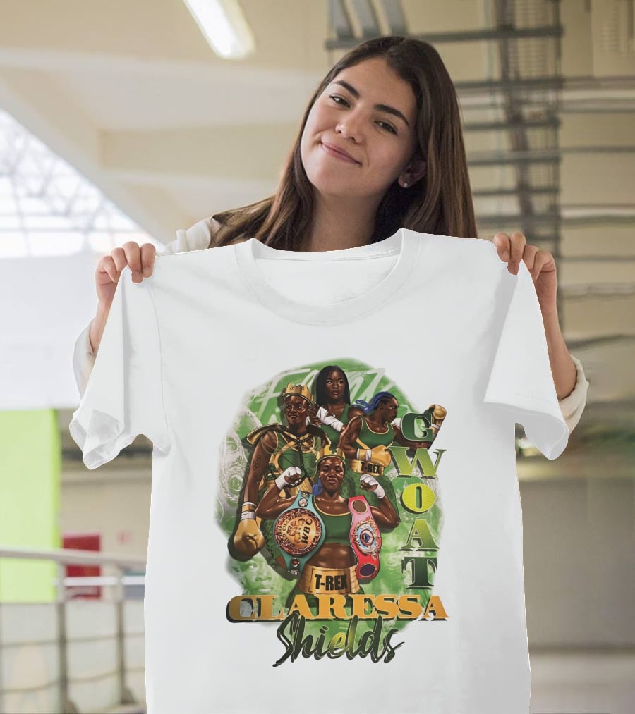 Claressa Shields GWOAT T-Rex Boxing Champion T-Shirt