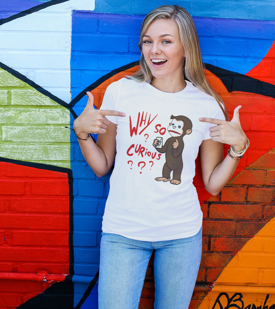 Lucca International Merch Why So Curious Curious George Joker Card T-Shirt