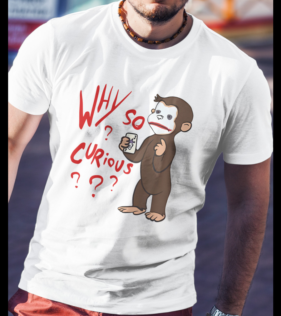 Lucca International Merch Why So Curious Curious George Joker Card T-Shirt