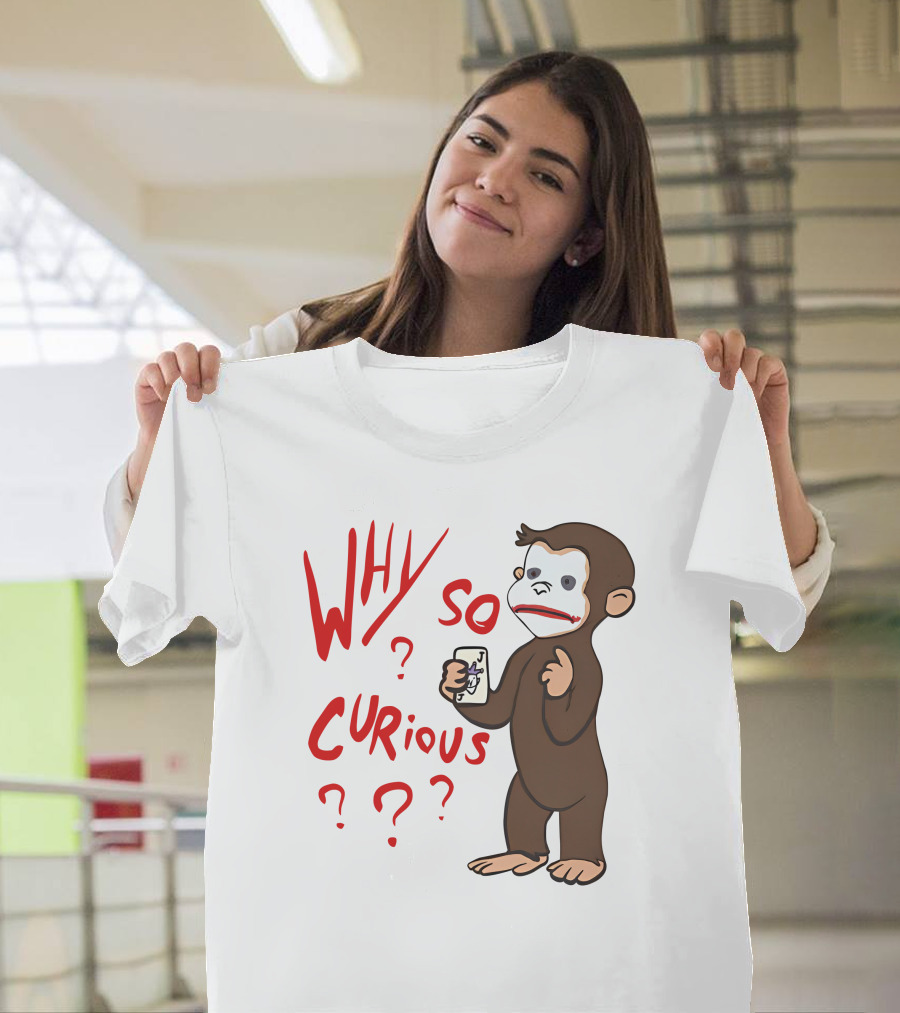 Lucca International Merch Why So Curious Curious George Joker Card T-Shirt