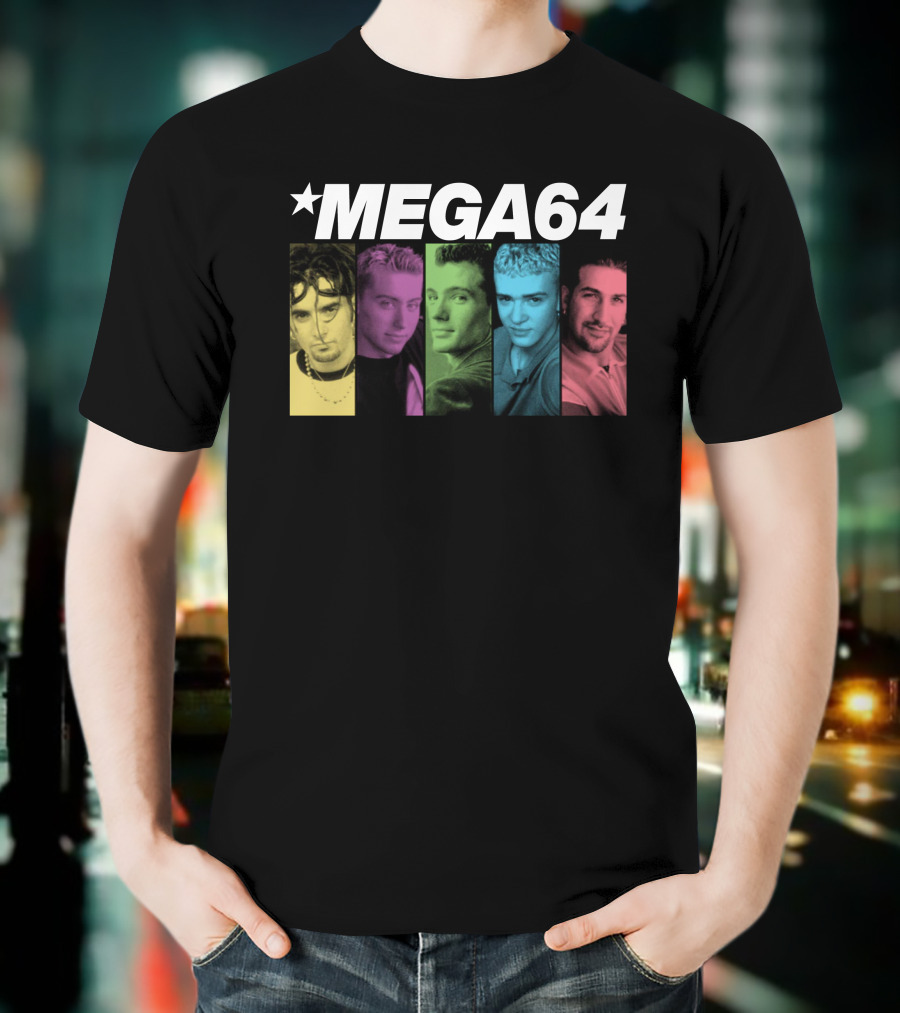 Mega64 Boy Band Colorful Pop Culture Portraits T-Shirt