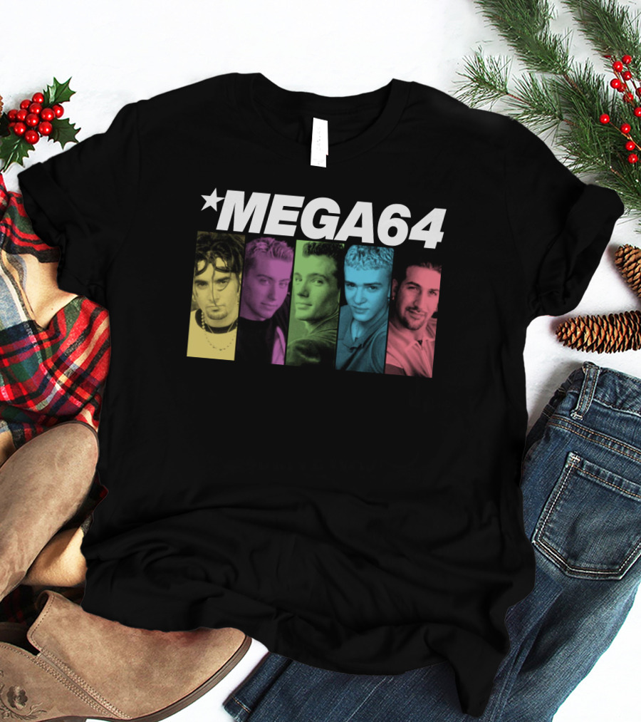 Mega64 Boy Band Colorful Pop Culture Portraits T-Shirt
