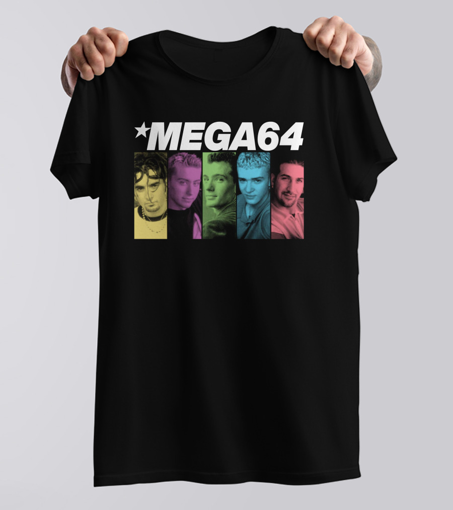 Mega64 Boy Band Colorful Pop Culture Portraits T-Shirt