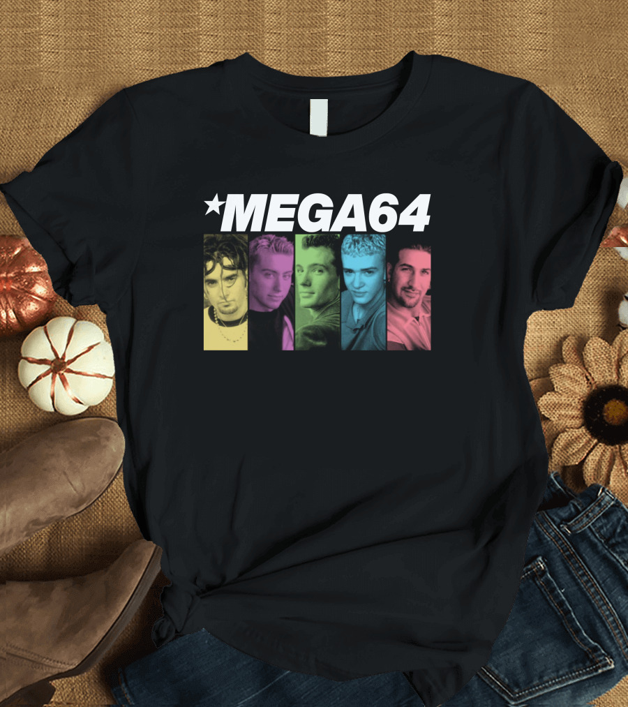 Mega64 Boy Band Colorful Pop Culture Portraits T-Shirt