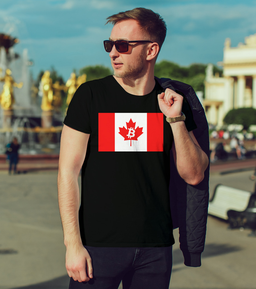 Bitcoin Canada Maple Leaf Flag Red 2 T-Shirt