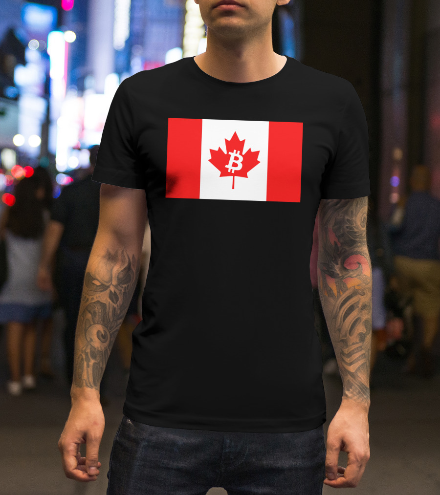 Bitcoin Canada Maple Leaf Flag Red 2 T-Shirt