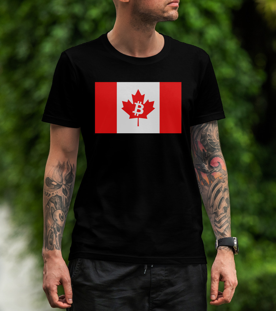 Bitcoin Canada Maple Leaf Flag Red 2 T-Shirt