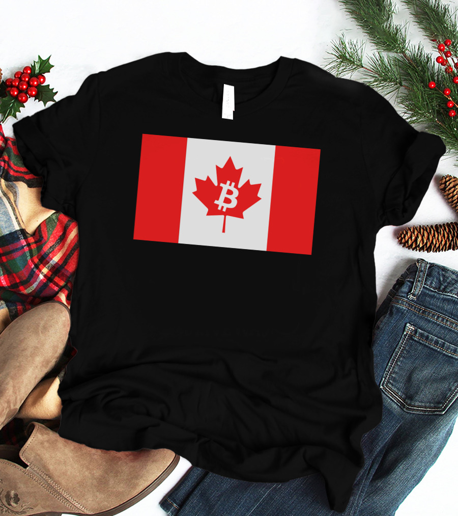 Bitcoin Canada Maple Leaf Flag Red 2 T-Shirt
