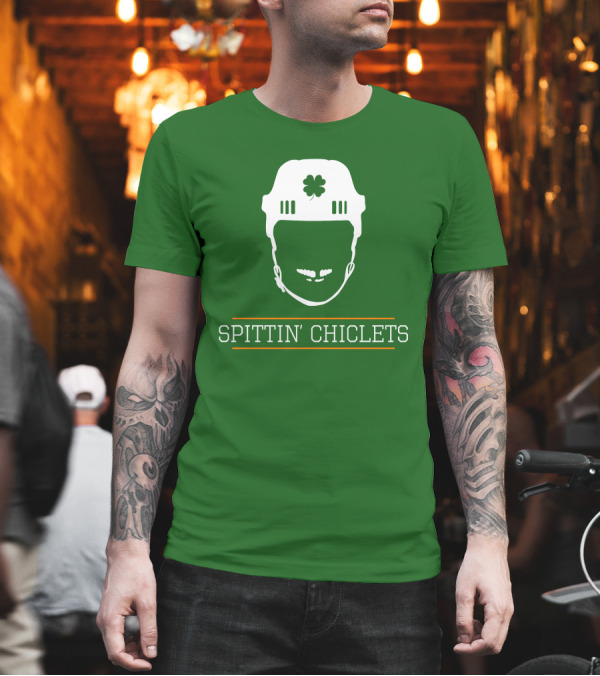 Spittin Chiclets Hockey Helmet Clover Green T-Shirt