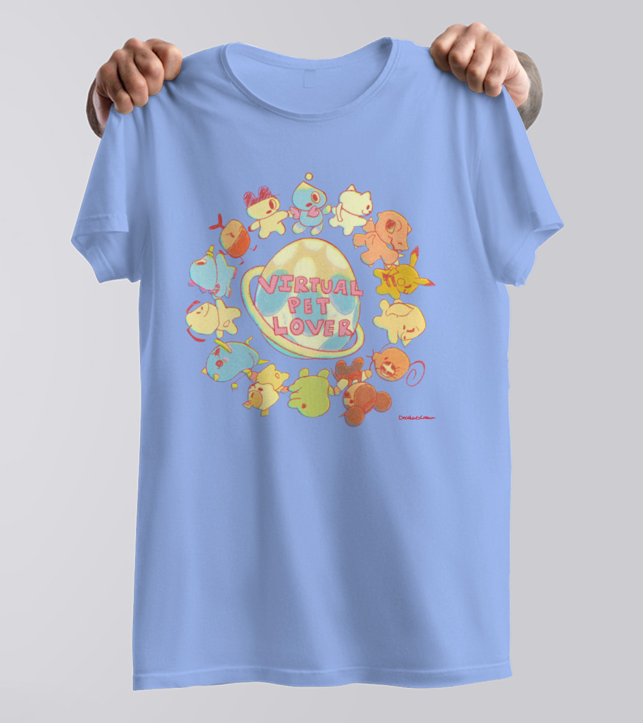 Virtual Pet Lover Colorful Cute Characters Circle T-Shirt