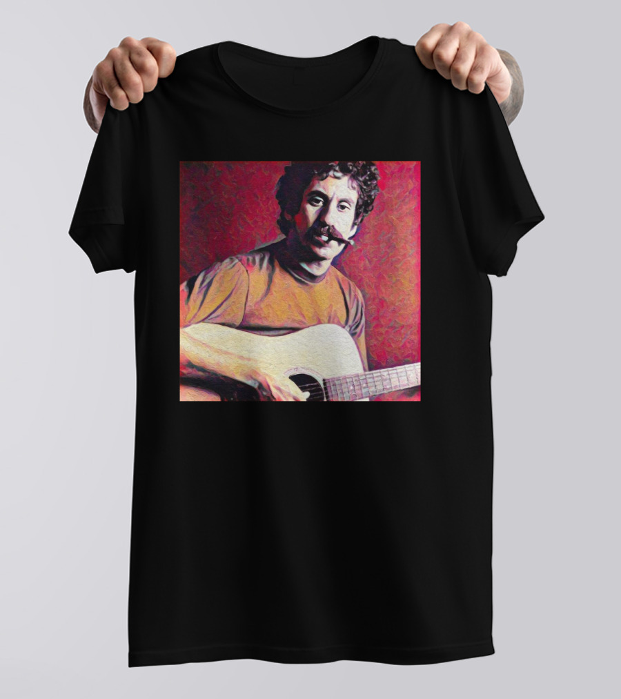 Jim Croce Playing Acoustic Guitar T-Shirt