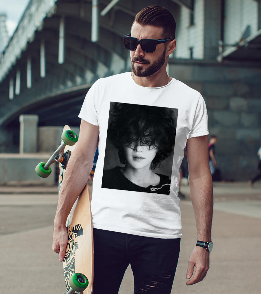 Suga Min Yoongi's Face Black And White Curly Hair T-Shirt