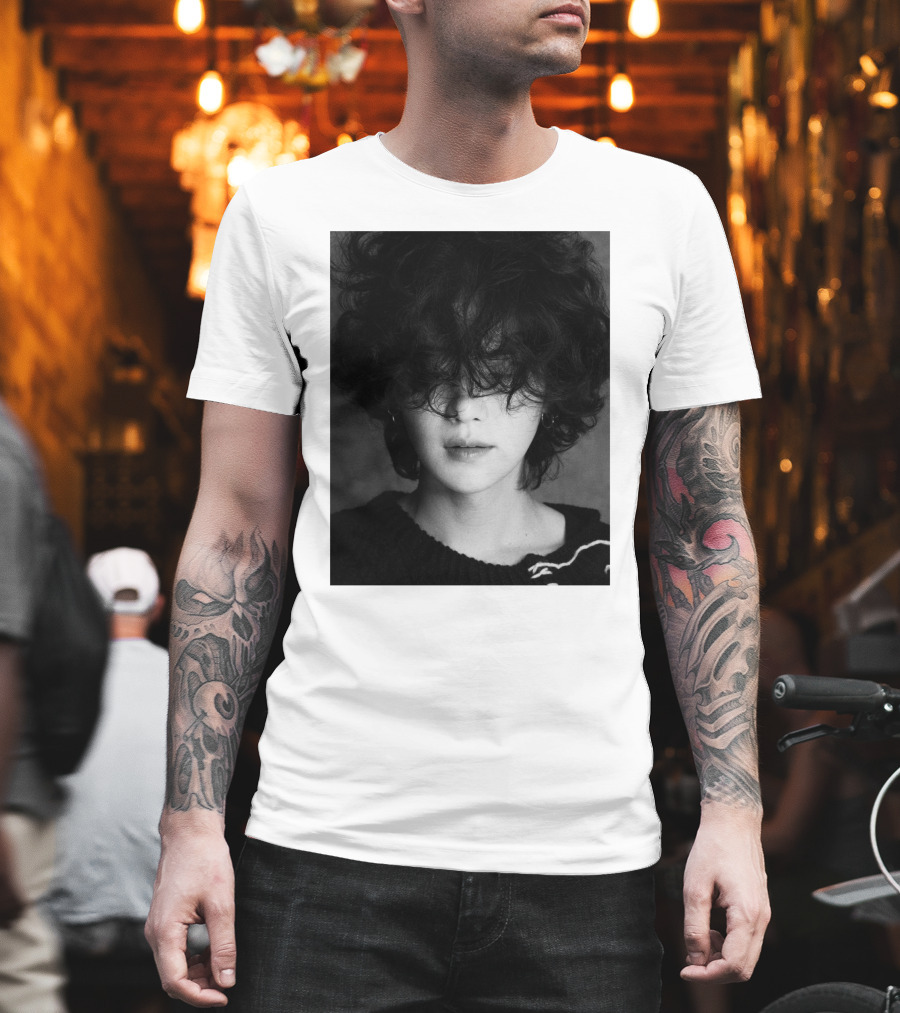 Suga Min Yoongi's Face Black And White Curly Hair T-Shirt