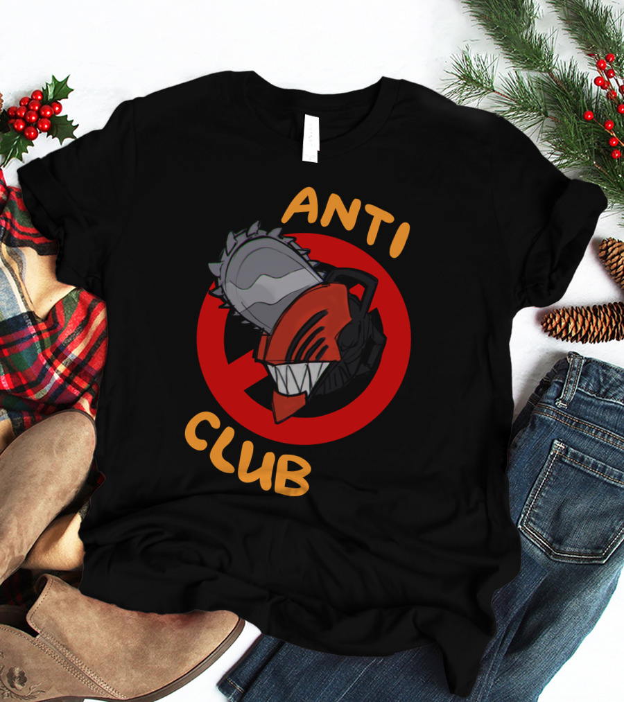Chain Saw Man Anti Club Chainsaw Head With Red No Sign T-Shirt
