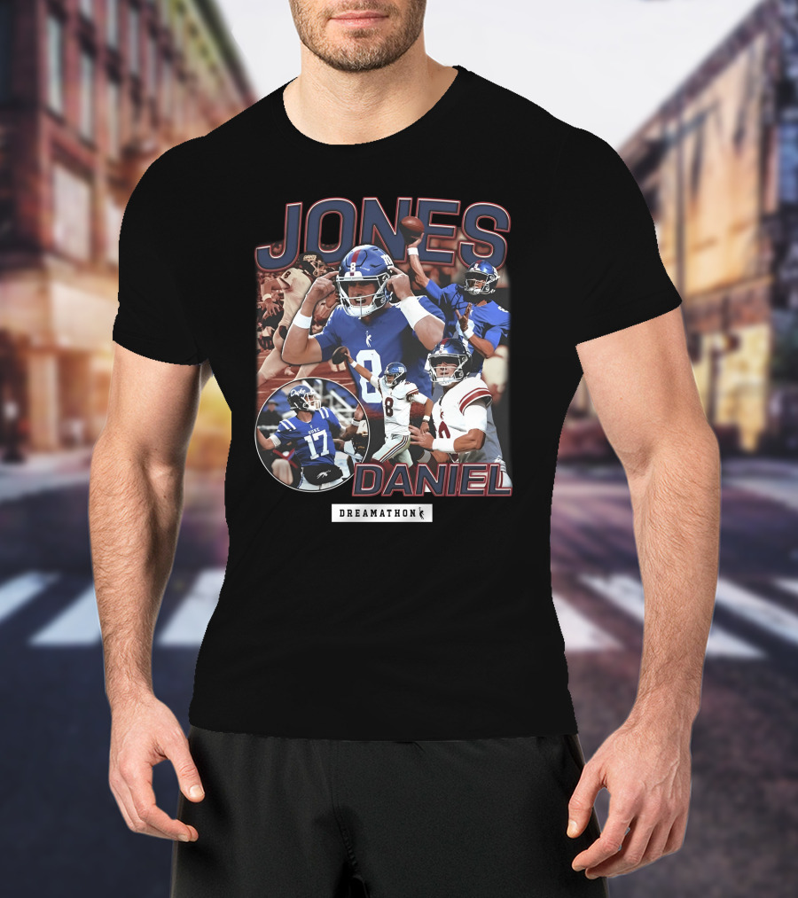 Jones Daniel Dreamathon Football Giants Quarterback Athlete T-Shirt