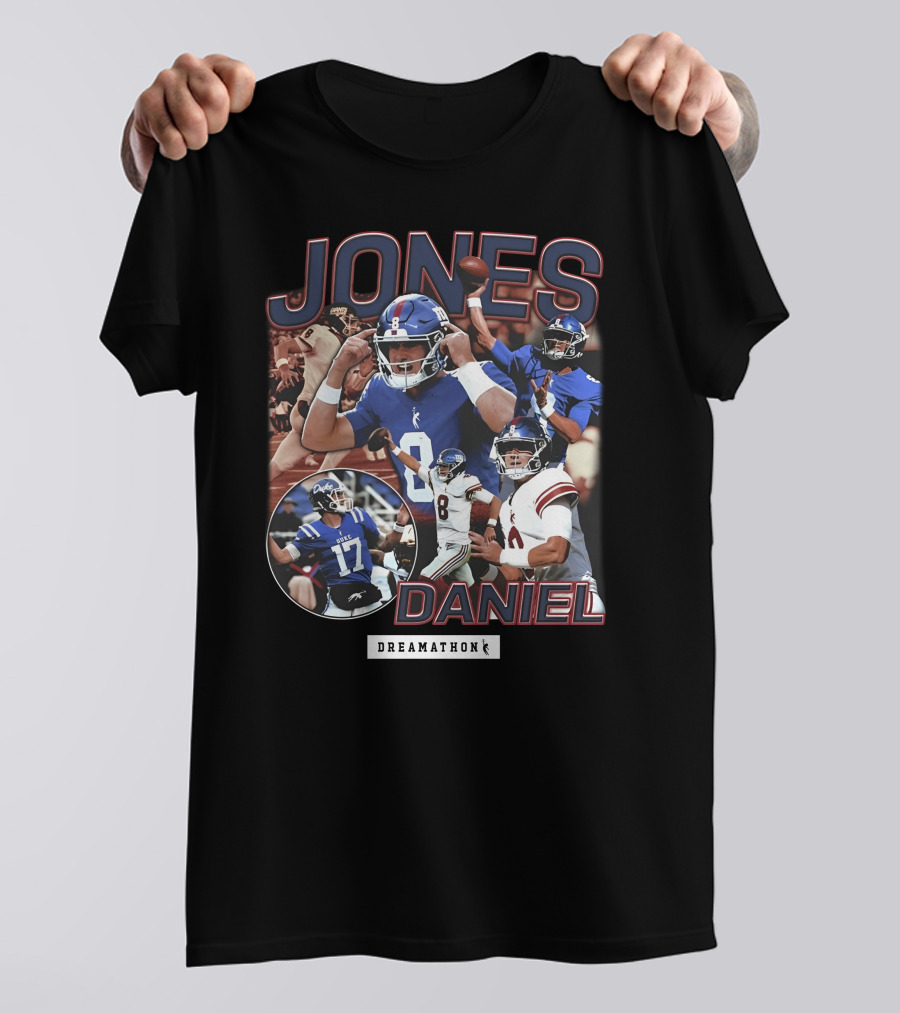 Jones Daniel Dreamathon Football Giants Quarterback Athlete T-Shirt