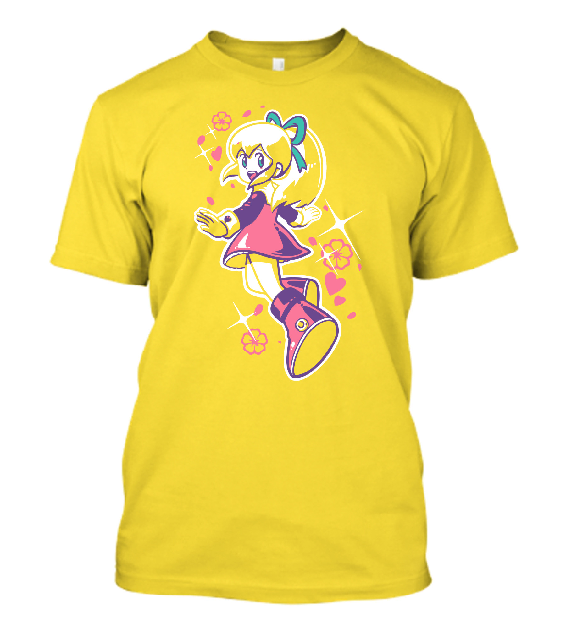Good Luck Out There Cute Anime Girl With Flowers And Hearts T-Shirt