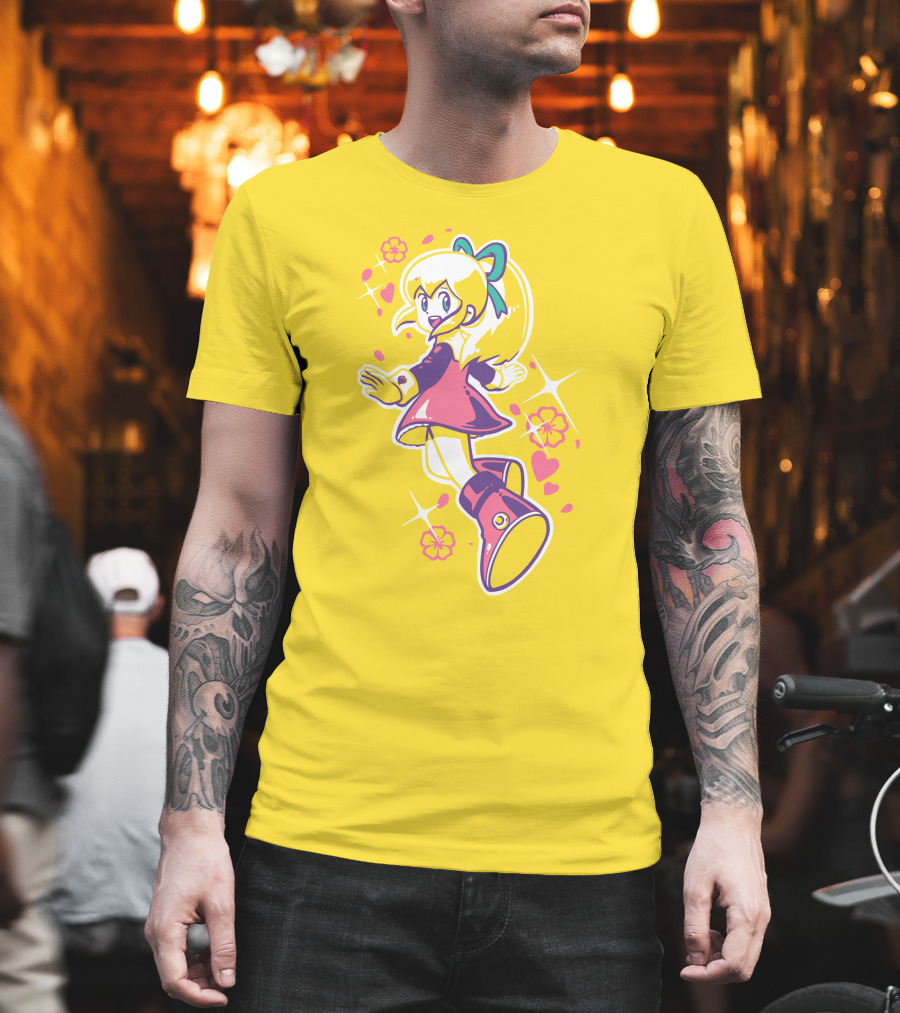 Good Luck Out There Cute Anime Girl With Flowers And Hearts T-Shirt