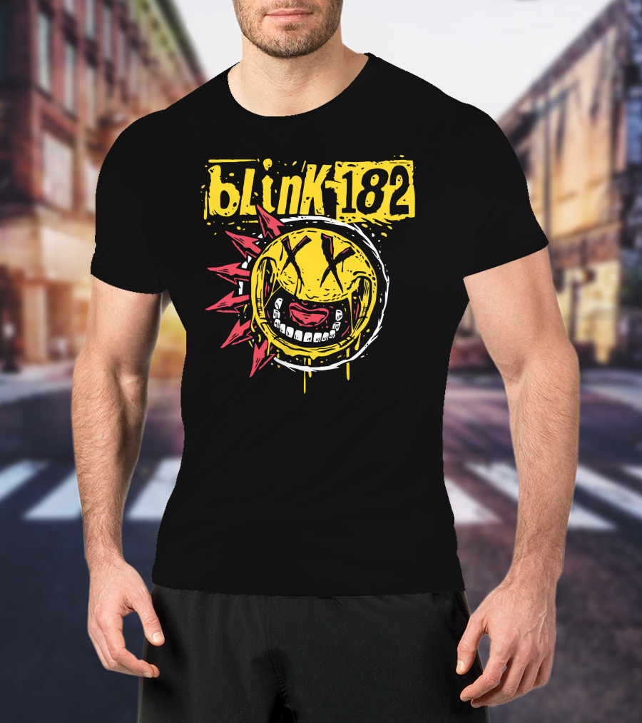 Blink182 Punk Smiley Distressed Face T-Shirt