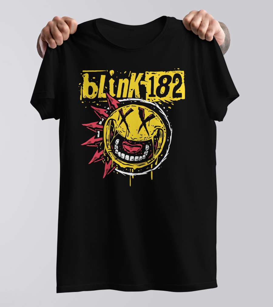Blink182 Punk Smiley Distressed Face T-Shirt