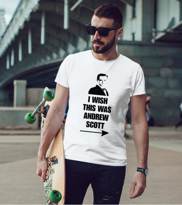 I Wish This Was Andrew Scott Silhouette Arrow Text T-Shirt