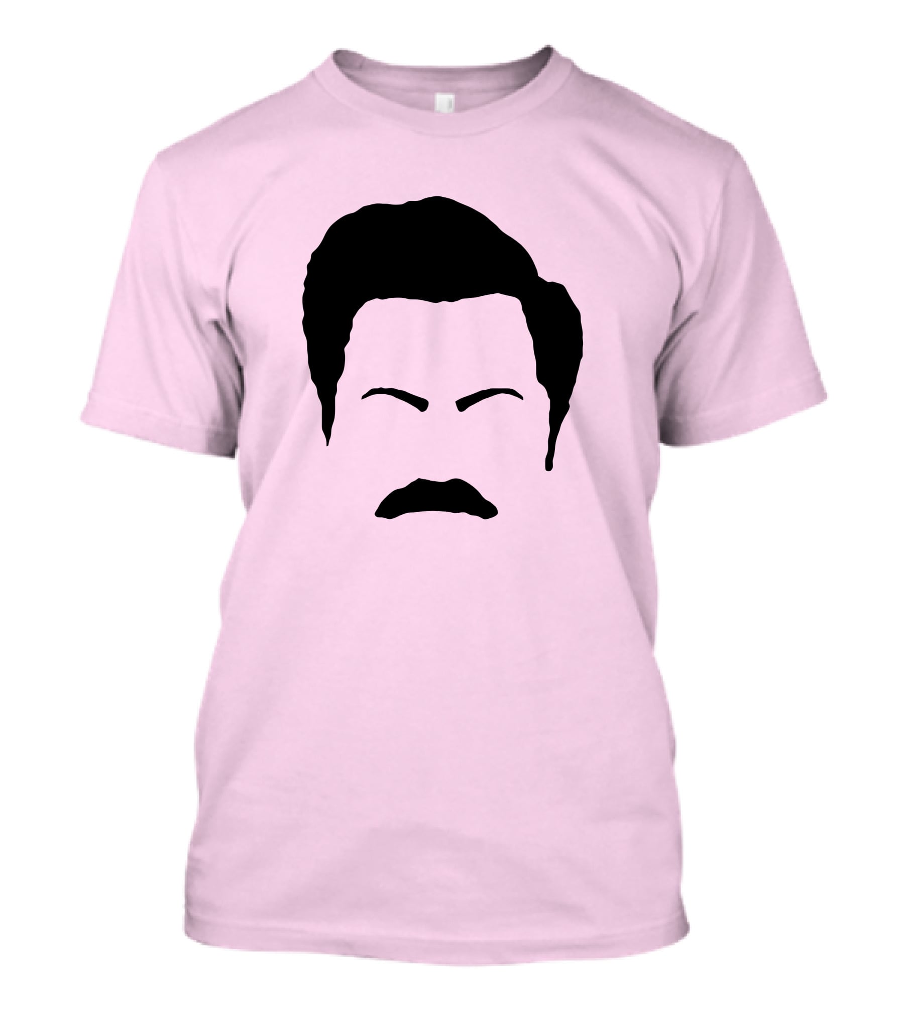 Ron Swanson Mustache Face Silhouette Parks And Recreation T-Shirt
