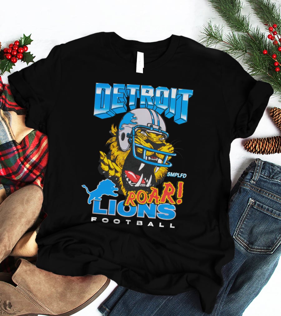 Detroit Lions SMPLFD Roar Football T-Shirt