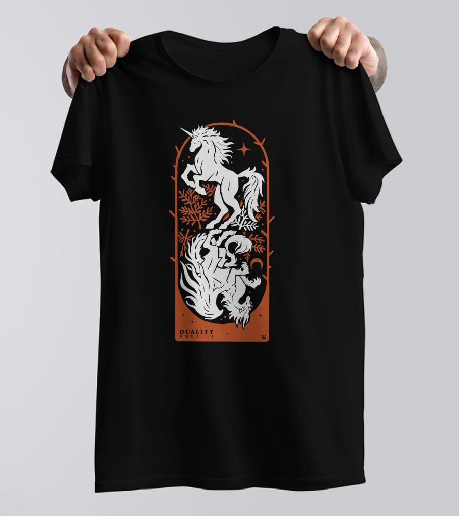 Duality Unicorn And Dragon Mystic T-Shirt