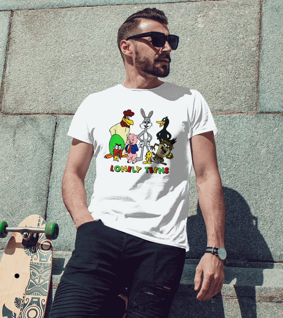 Lonely Teens Cartoon Group With Bugs Bunny And Friends T-Shirt
