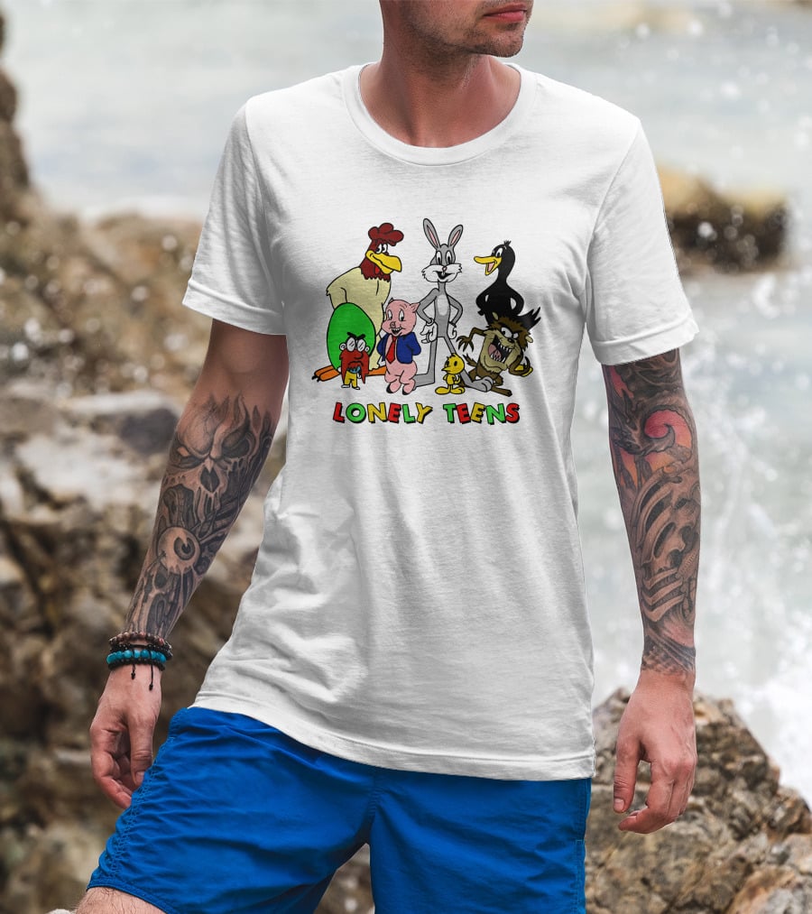 Lonely Teens Cartoon Group With Bugs Bunny And Friends T-Shirt