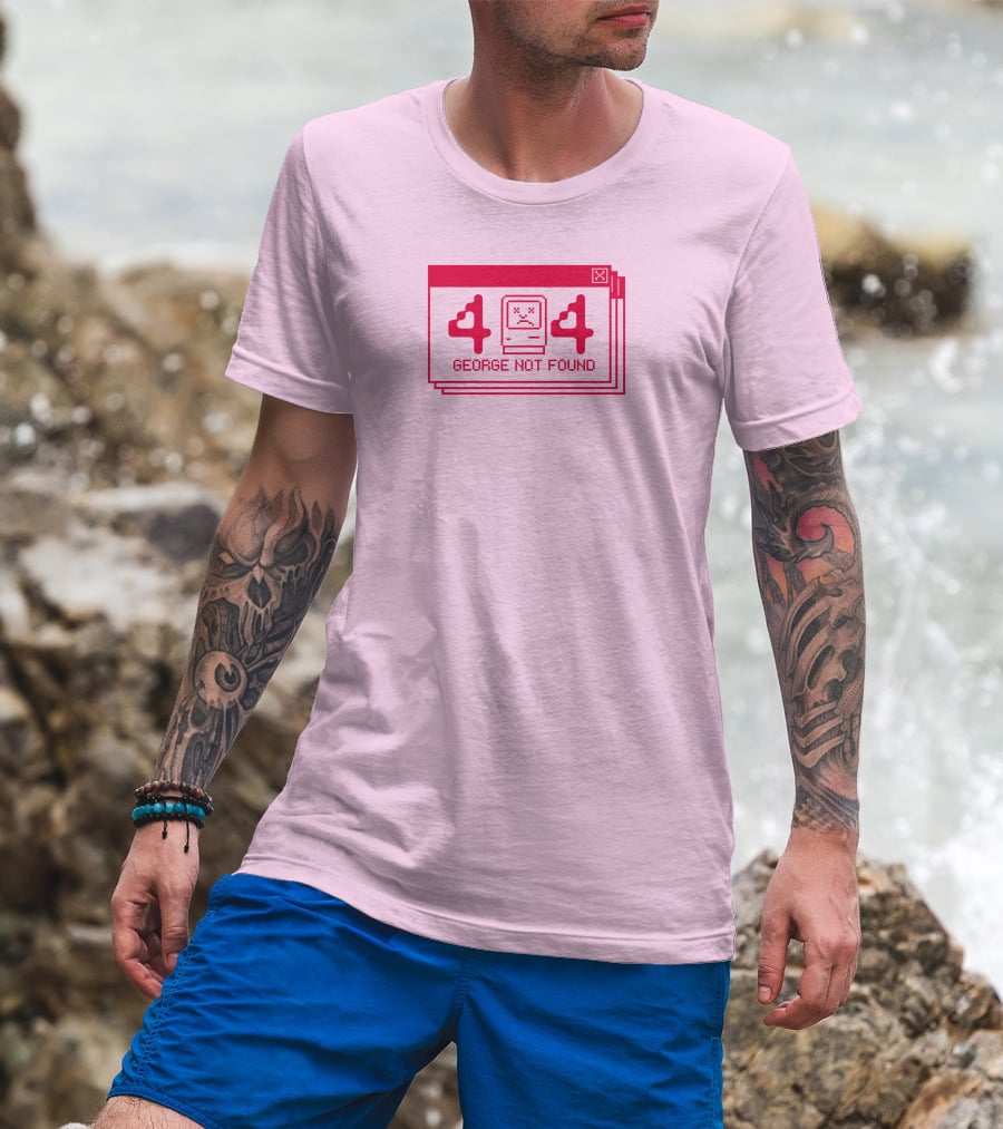 Georgenotfound Error 404 Retro Pixel Art Pink T-Shirt