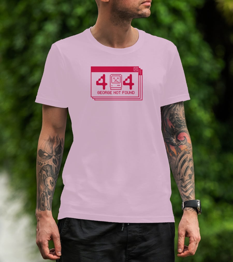 Georgenotfound Error 404 Retro Pixel Art Pink T-Shirt
